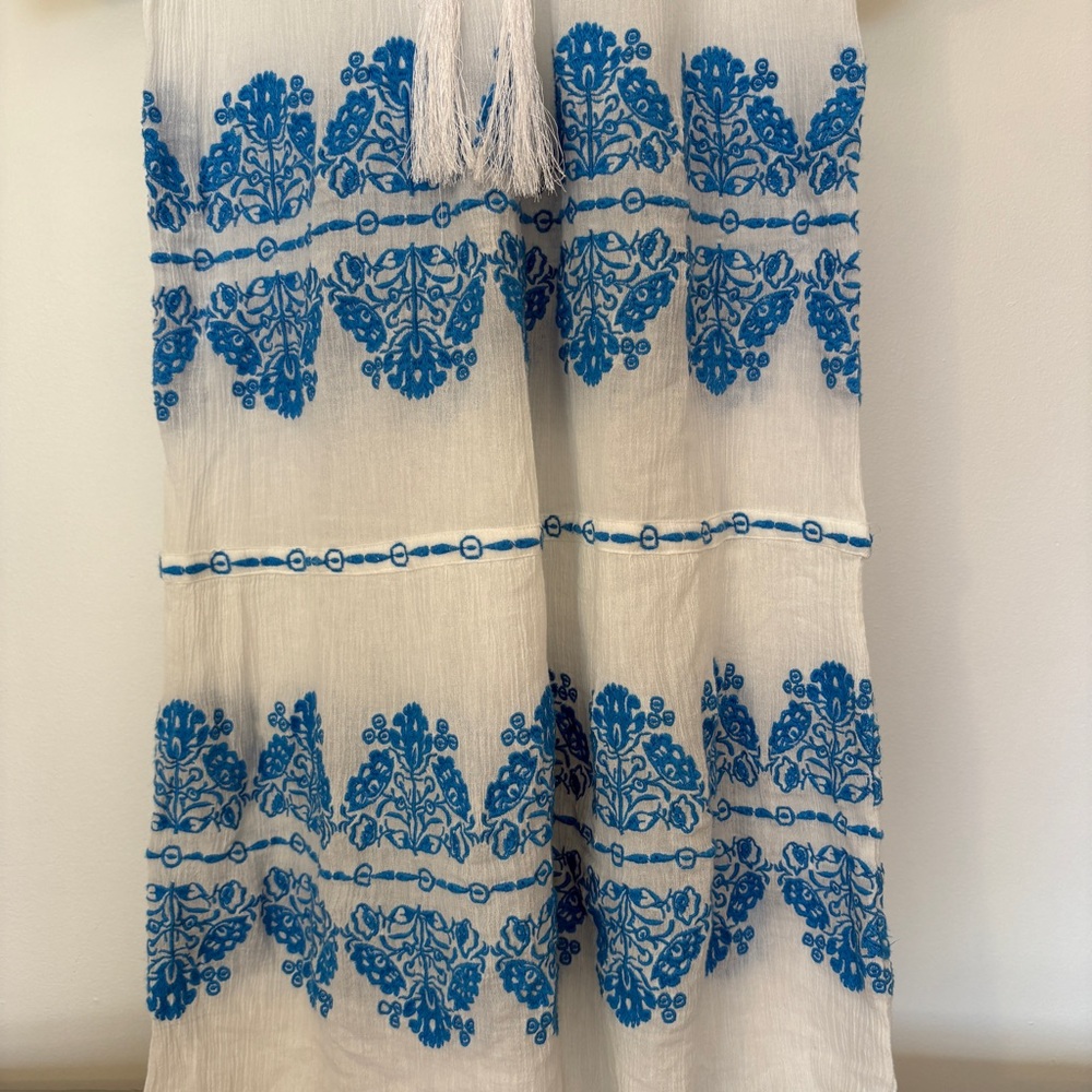 Melissa Odabash Ellie Embroidered Long Sleeves Belted Midi Dress - Picture 7 of 12